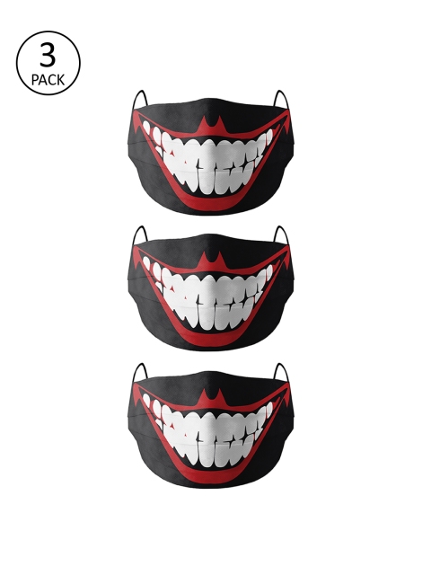 

Bigsmall Unisex Pack Of 3 Pcs Black & White Reusable 3-Ply Protective Outdoor Masks