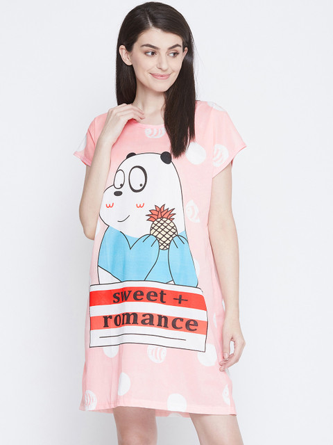 

Camey Pink Printed Sleep Shirts