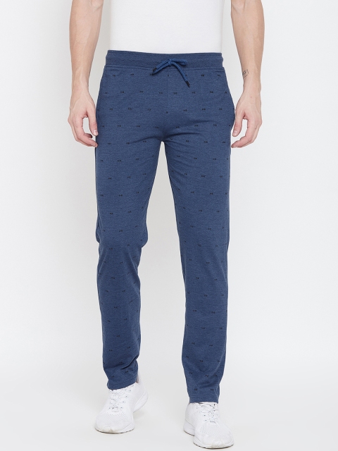 

Okane Men Blue Printed Track Pants