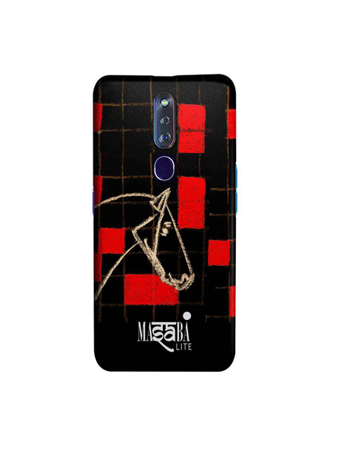 

macmerise Black & Red Masaba Checkered Horse Sublime Oppo F11 Pro Back Case
