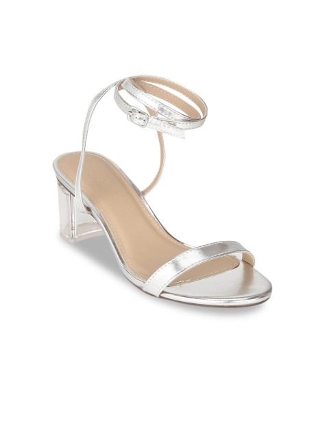 

Truffle Collection Women Silver-Toned Solid Sandals