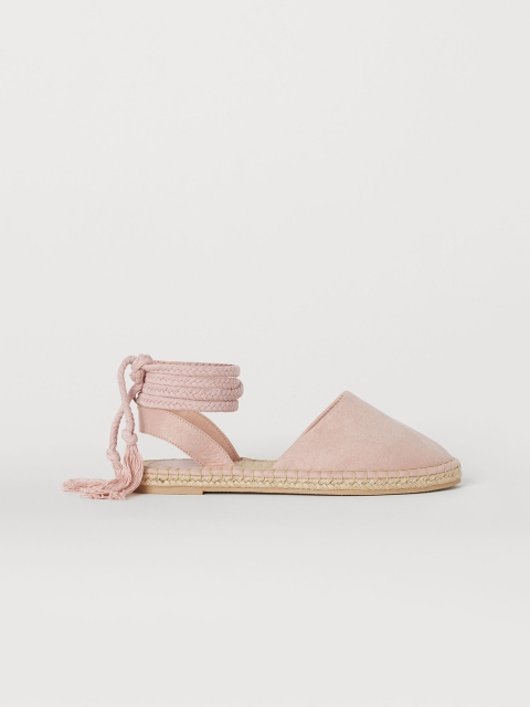 

H&M Espadrilles with tie cord, Pink