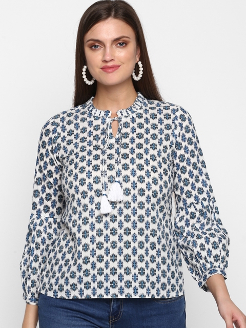 

Teal19 Women White Printed Top