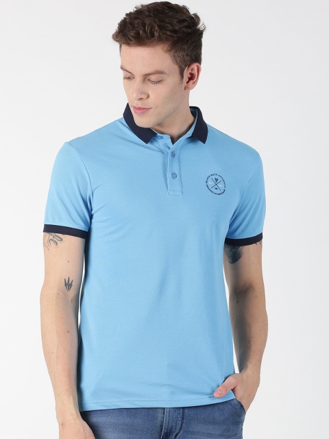 

BLACK BUCK Men Blue Solid Polo Collar T-shirt