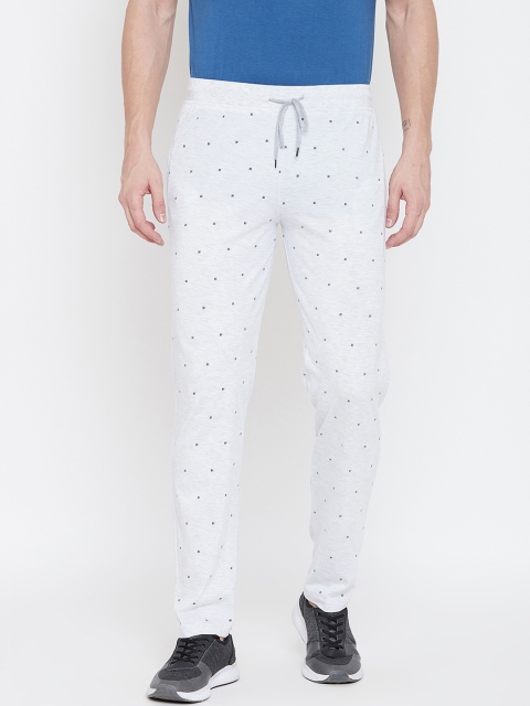 

Okane Men White & Blue Printed Track Pants