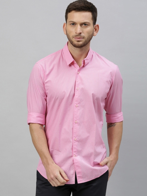 

RARE RABBIT Men Pink Regular Fit Striped Casual Shirt