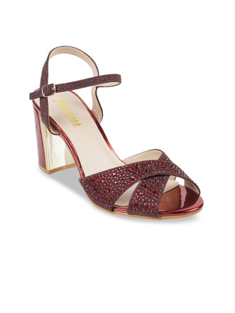 

Metro Women Maroon Embellished Block Heels