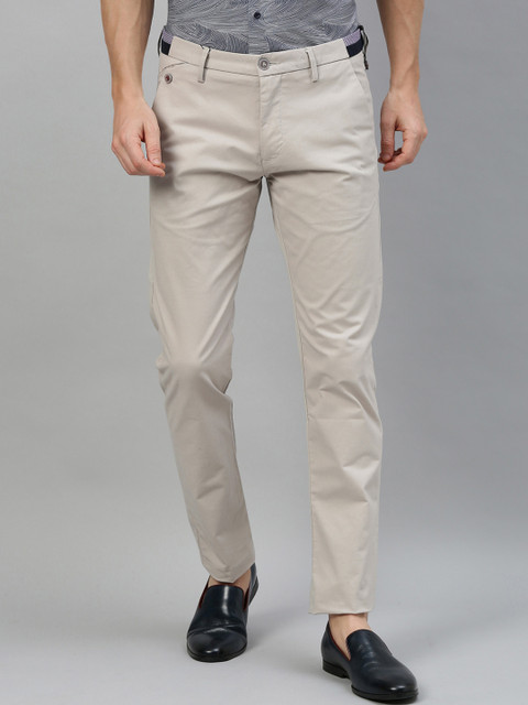 

RARE RABBIT Men Beige Regular Fit Solid Regular Trousers