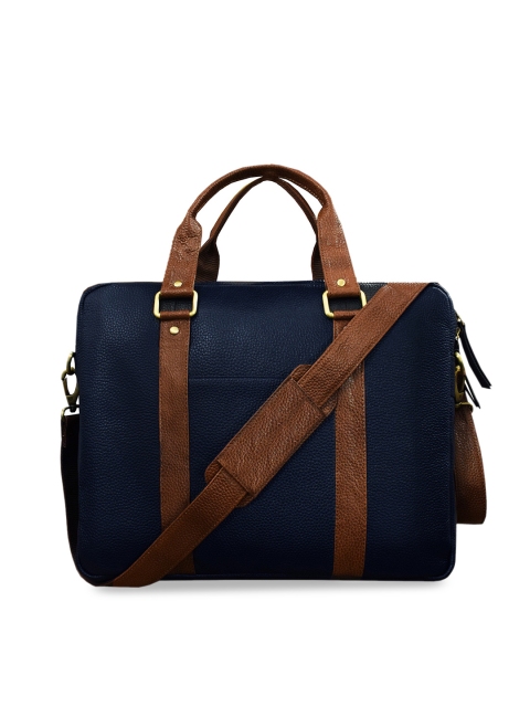 

ABYS Unisex Blue & Tan Colourblocked Laptop Bag