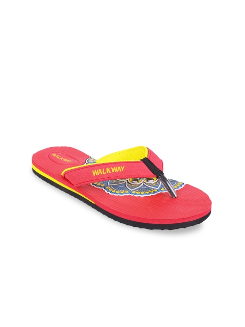 

WALKWAY Women Red Printed Thong Flip-Flops