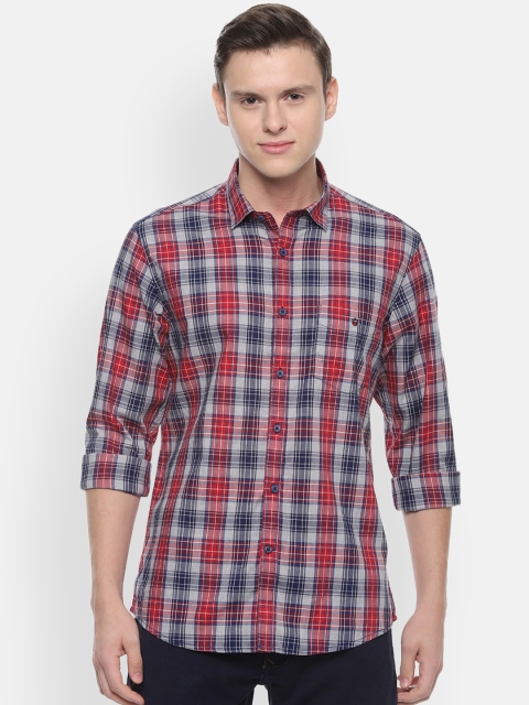

Louis Philippe Sport Men Red & Grey Slim Fit Checked Casual Shirt