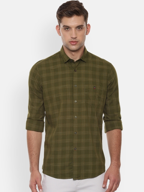 

Louis Philippe Sport Men Olive Green Slim Fit Checked Casual Shirt