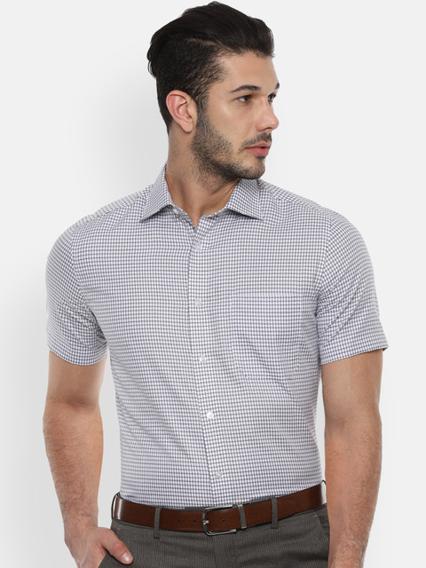 

Louis Philippe Men Grey Classic Regular Fit Checked Formal Shirt