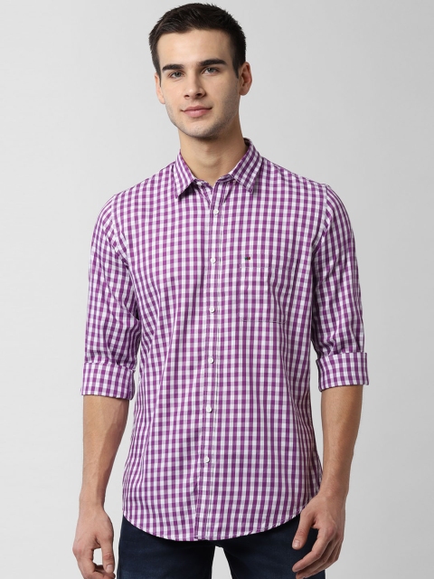

Peter England Casuals Men Purple Slim Fit Checked Viroblock Casual Shirt