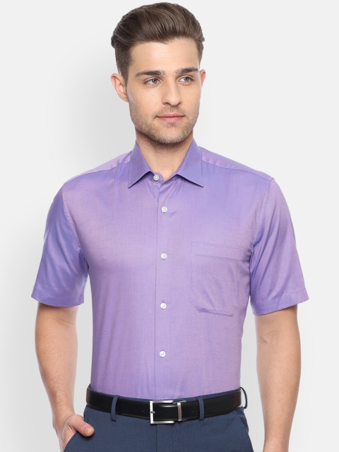 

Louis Philippe Men Purple Classic Slim Fit Self Design Formal Shirt
