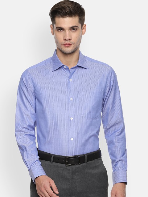 

Louis Philippe Men Blue Classic Regular Fit Self Design Formal Shirt