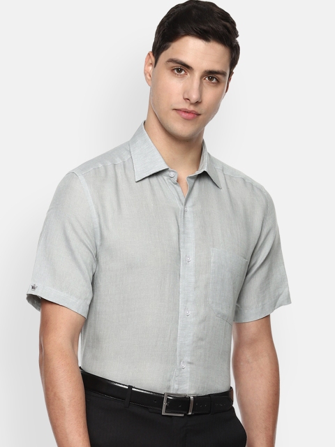

Louis Philippe Men Grey Solid Classic Regular Fit Formal Shirt