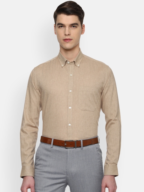 

Louis Philippe Men Khaki Classic Slim Fit Self Design Formal Shirt