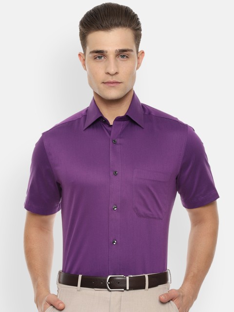 

Louis Philippe Men Purple Solid Formal Shirt