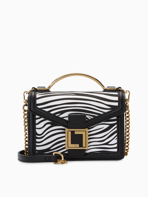 

LYN Black & White Animal Striped Handheld Bag