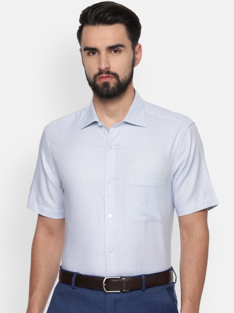 

Louis Philippe Men Blue Classic Regular Fit Self Design Formal Shirt
