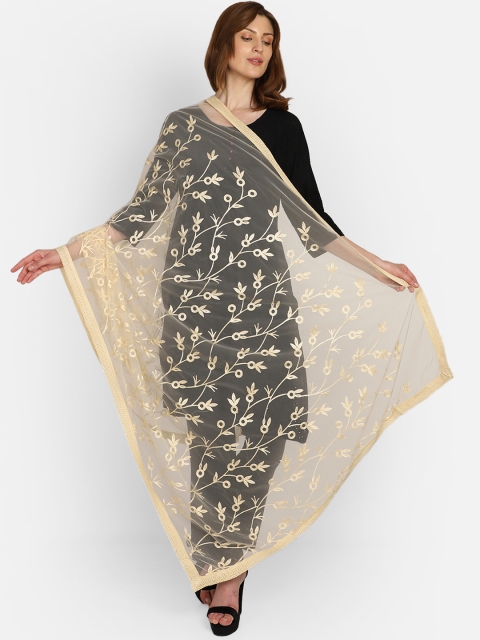 

amraoo Cream-Coloured Embroidered Dupatta
