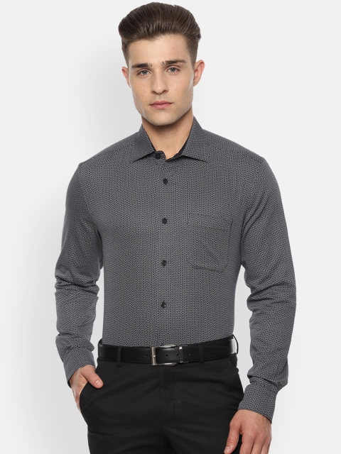 

Louis Philippe Men Black Classic Regular Fit Printed Formal Shirt