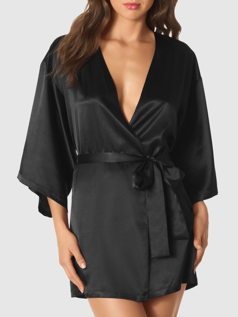 

La Senza Women Black Solid Sleep Robe