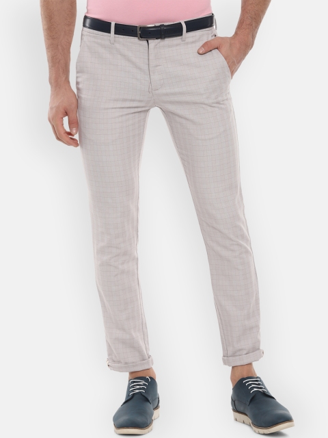 

Louis Philippe Sport Men Beige Checked Regular Fit Semi-Formal Trousers
