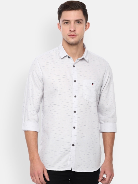 

Louis Philippe Sport Men White Slim Fit Self Design Casual Shirt