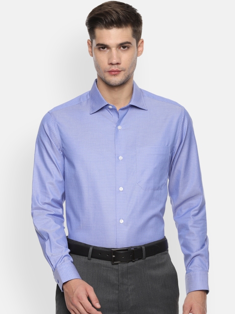 

Louis Philippe Men Blue Regular Fit Self Design Formal Shirt