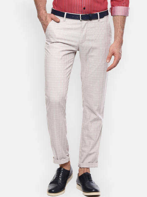 

Louis Philippe Sport Men Beige Checked Regular Fit Semi-Formal Trousers