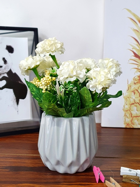 

Art Street White & Green Artificial Flower Plant With Pot