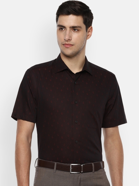 

Louis Philippe Men Brown & Maroon Regular Fit Printed Formal Shirt