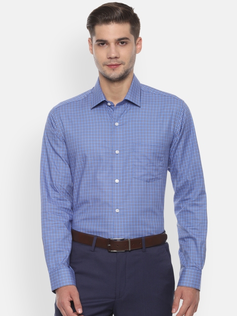 

Louis Philippe Men Blue Classic Slim Fit Checked Formal Shirt