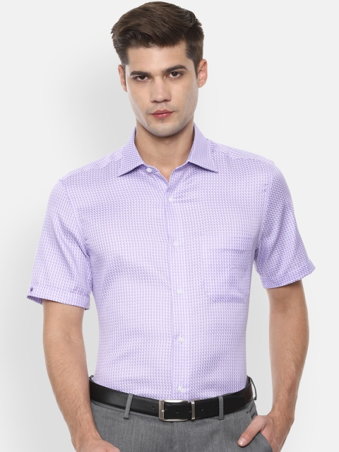 

Louis Philippe Men Purple Classic Regular Fit Self Design Formal Shirt