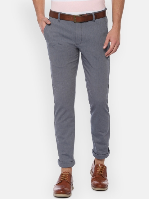 

Louis Philippe Sport Men Blue Slim Fit Self Design Regular Trousers