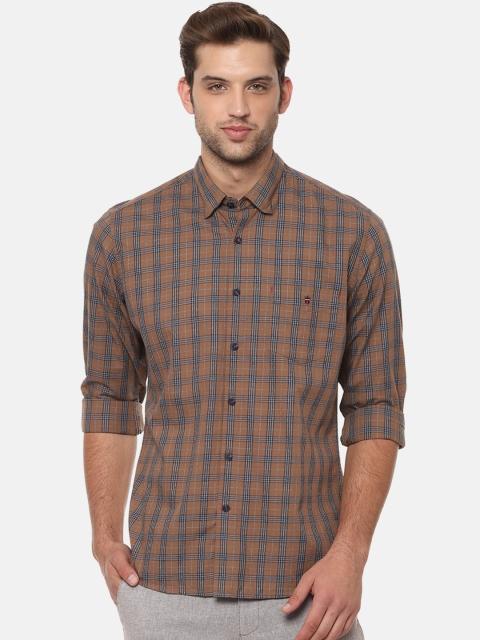 

Louis Philippe Sport Men Brown & White Slim Fit Checked Casual Shirt
