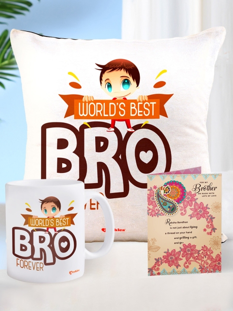 

Archies White & Brown HD Printed Cushion Raksha Bandhan Gift Set, Multi