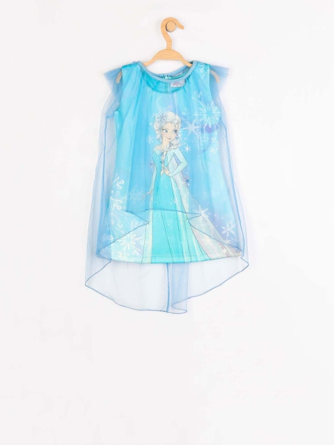 

Peppermint Girls Blue Frozen Printed T-shirt Dress