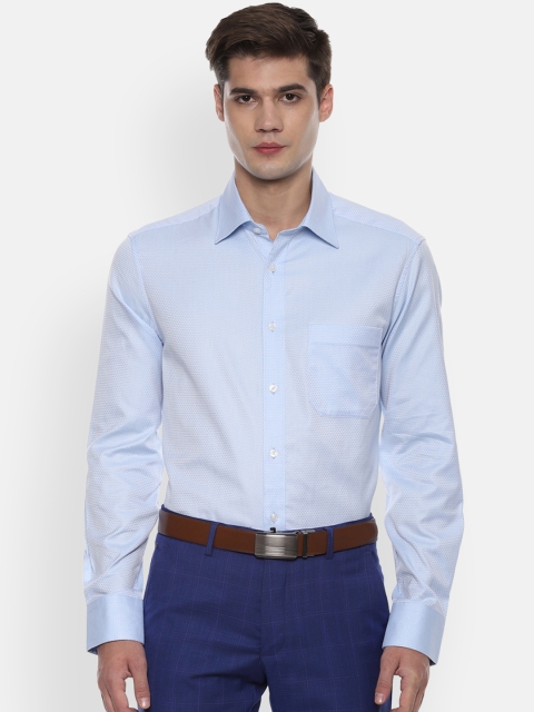 

Louis Philippe Men Blue Regular Fit Self Design Formal Shirt
