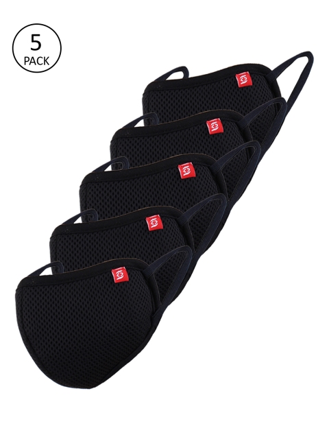 

Swiss Design Unisex 5 Pcs Black 6-Ply Reusable Cloth Masks