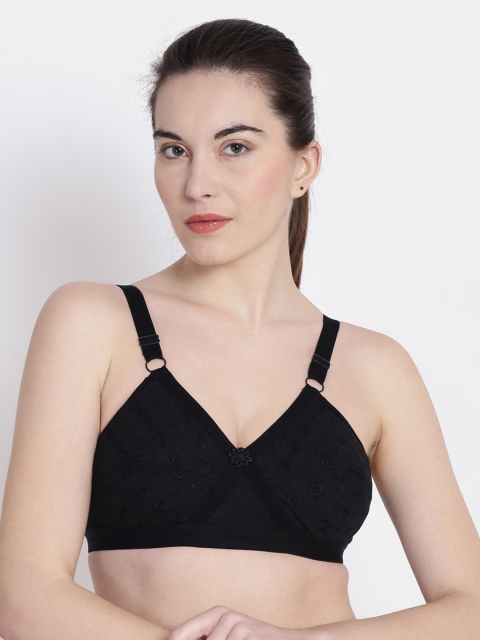 

ABELINO Black Solid Non-Wired Non Padded Everyday Bra