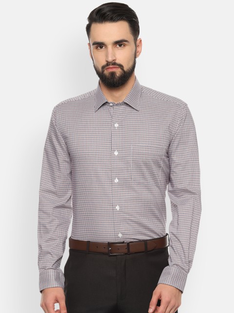 

Louis Philippe Men Brown & Black Slim Fit Checked Formal Shirt