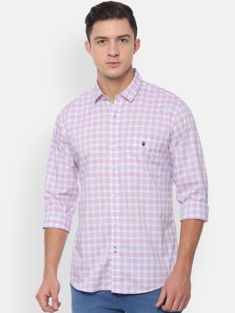 

Louis Philippe Sport Men Pink & Blue Slim Fit Checked Casual Shirt