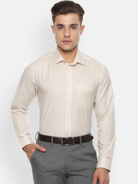 

Louis Philippe Men Beige Classic Slim Fit Self Design Formal Shirt