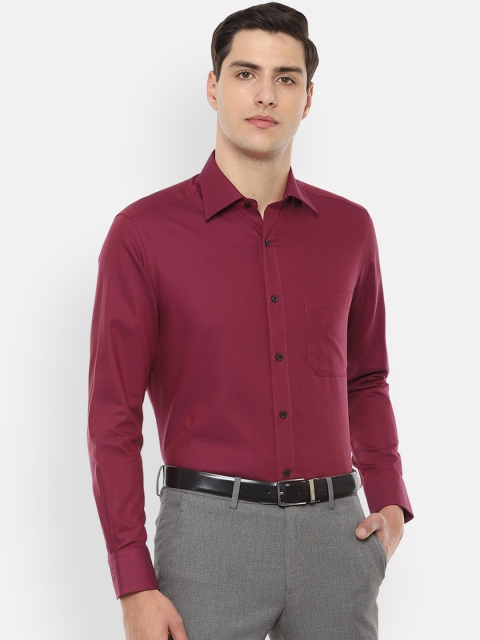 

Louis Philippe Men Maroon Regular Fit Solid Formal Shirt