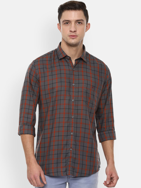 

Louis Philippe Sport Men Grey & Red Slim Fit Checked Casual Shirt