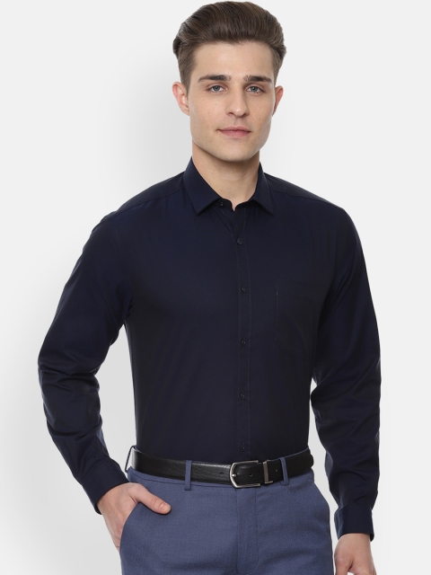 

Louis Philippe Men Navy Blue Slim Fit Solid Formal Shirt