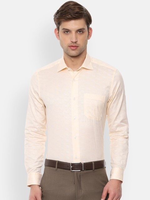 

Louis Philippe Men Yellow Regular Fit Self Design Formal Shirt